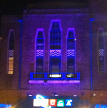 External LED lights on Mecca Bingo building